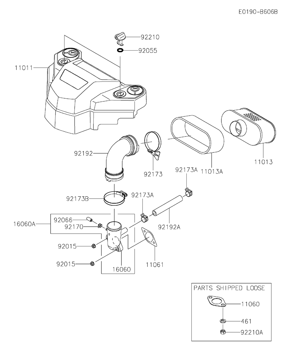 Air Filter And Muffler Diagram and Parts List for FS600V-DS34  Cub Cadet Engine